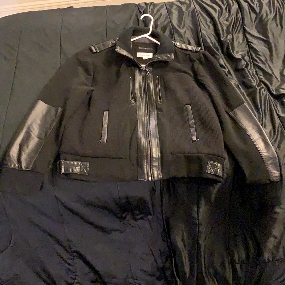 Calvin Klein, large, black and leather